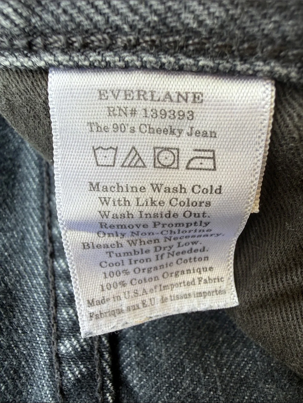 Everlane 90’s Cheeky Jean Long Denim jorts Bermuda Jorts Washed Black capri 26